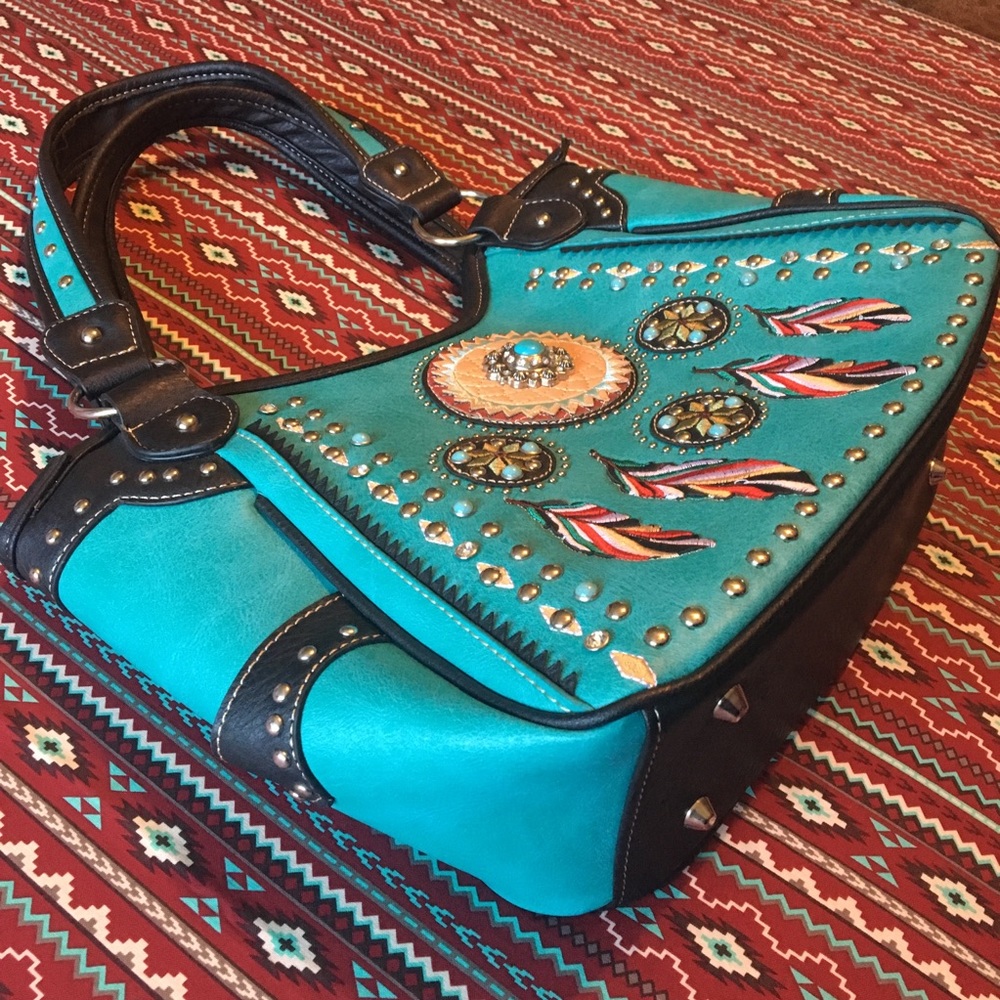 Incredible embroidered/studded Southwestern Purse - Picture 3 of 8